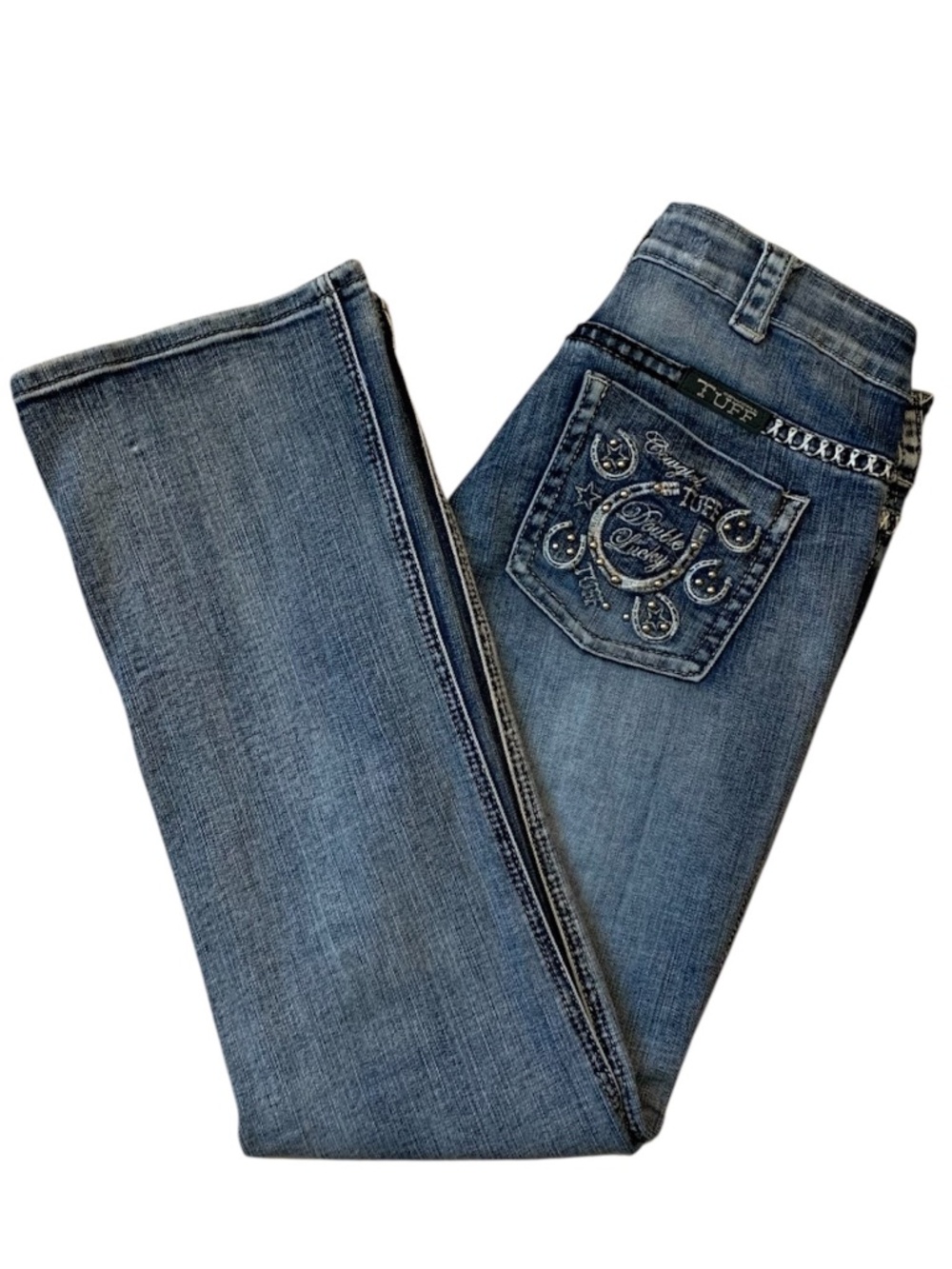 Cowgirl Tuff Double Lucky Studs Jeans Boot Cut Women's 30